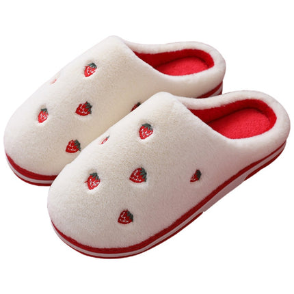 Anti-Slip Berry Patterned Warm Plush Slippers - Wnkrs