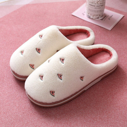 Anti-Slip Berry Patterned Warm Plush Slippers - Wnkrs