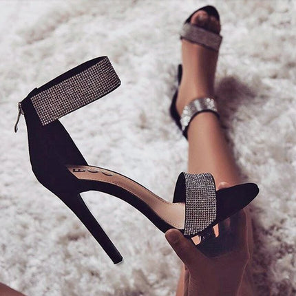 Women's Fashion Crystal Patterned High Heels - Wnkrs