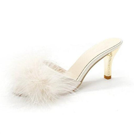 Women's Fluffy Summer High Heels - Wnkrs