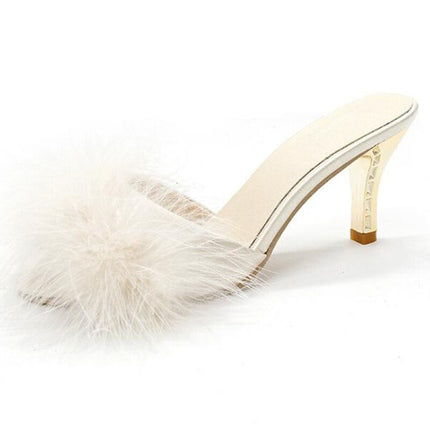 Women's Fluffy Summer High Heels - Wnkrs