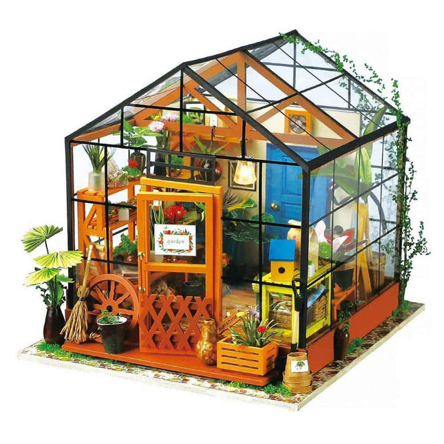 Miniature Colorful Wooden DIY Doll House with Furniture - wnkrs