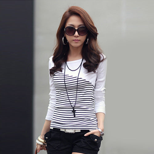 Women's Casual Striped Long Sleeved Pullover - Wnkrs