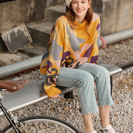 Women's Causal Patchwork Full Sleeved Jumper - Wnkrs