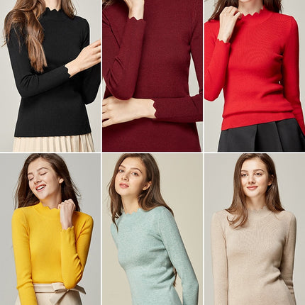 Solid Round Neck Jumper for Women - Wnkrs