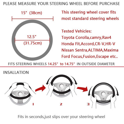 Steering Wheel Cover with Anti-Slip Braiding - wnkrs