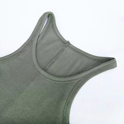 Solid Color Basic Ribbed Knitted Tank Top - Wnkrs
