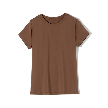 Elastic Plain Cotton T-Shirt for Women - Wnkrs