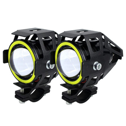 DC 12 V Motorcycle Headlights Pair with Angel Eye - wnkrs