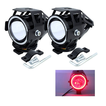 DC 12 V Motorcycle Headlights Pair with Angel Eye - wnkrs