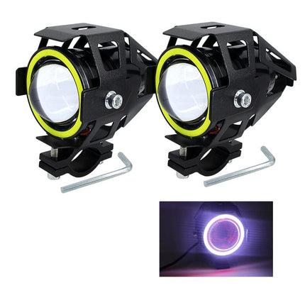 DC 12 V Motorcycle Headlights Pair with Angel Eye - wnkrs