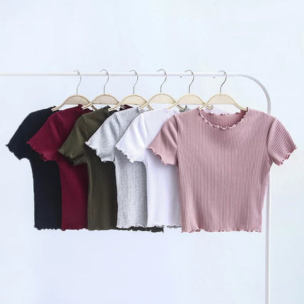 Vintage Slim Fit Short Sleeve Top for Women - Wnkrs