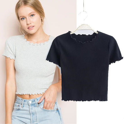 Vintage Slim Fit Short Sleeve Top for Women - Wnkrs