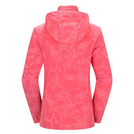 Women's Abstract Print Hooded Jacket - Wnkrs