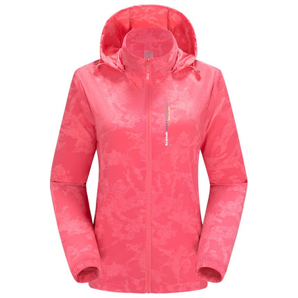 Women's Abstract Print Hooded Jacket - Wnkrs