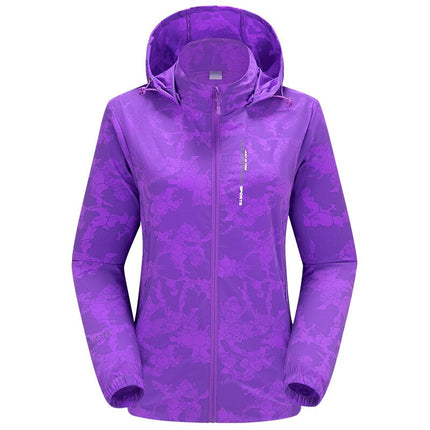 Women's Abstract Print Hooded Jacket - Wnkrs