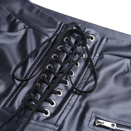 Women's Lace-Up Eco-Leather Pencil Pants - Wnkrs