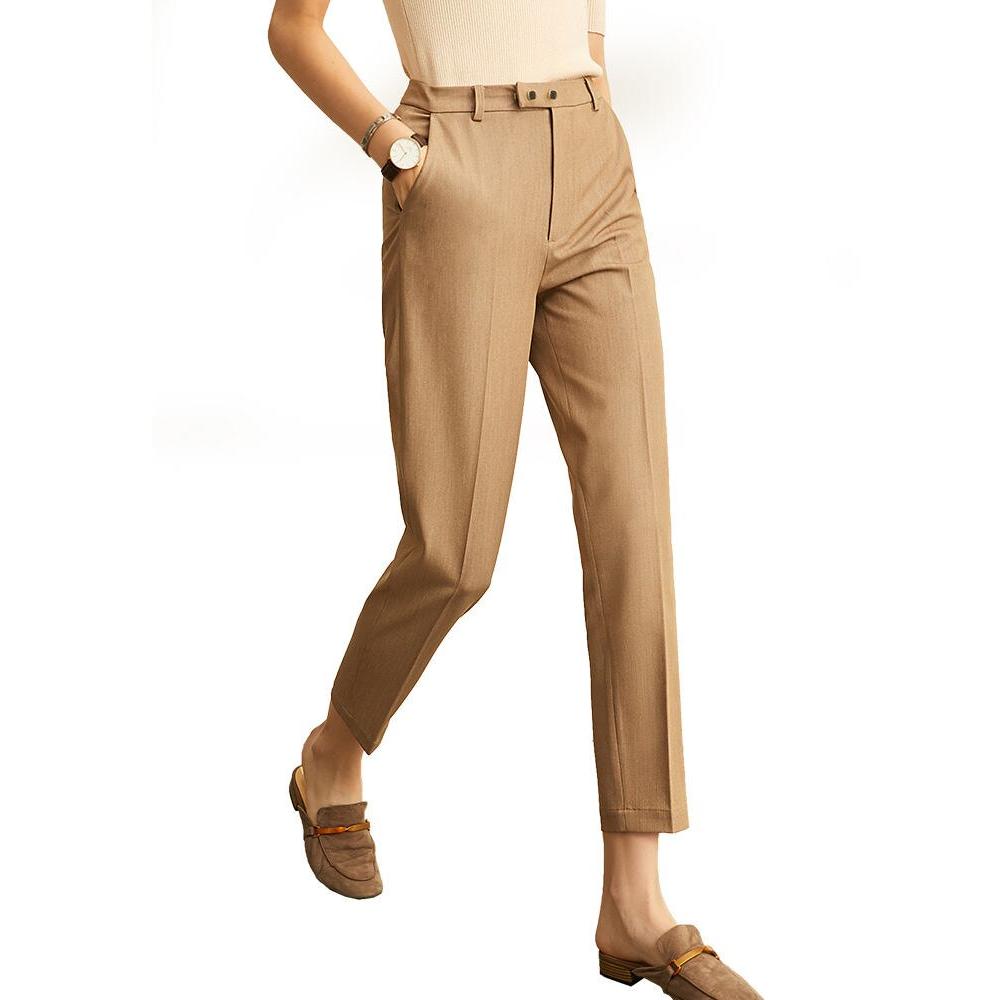 Women's Solid High Waist Trousers