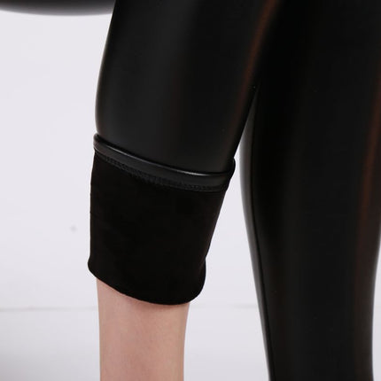 Women's Plus Size Winter Leather Leggings - Wnkrs