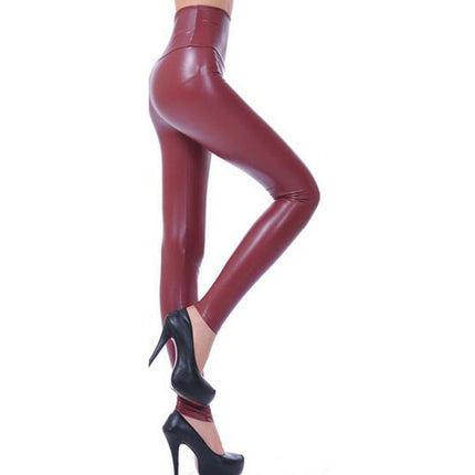 Fashion Casual High-Waisted Elastic Leather Women’s Leggings - Wnkrs