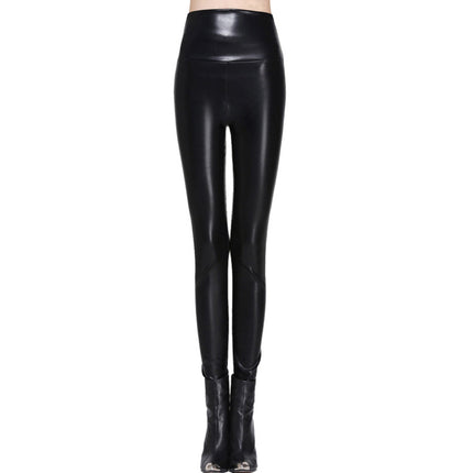 Fashion Casual High-Waisted Elastic Leather Women’s Leggings - Wnkrs