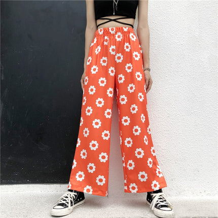 High Waisted Women's Pants in Floral Print - Wnkrs
