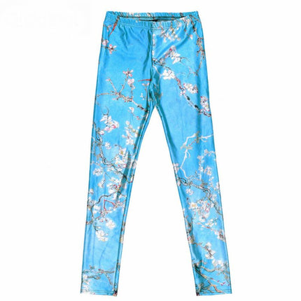 Cute Casual Blossom Patterned Elastic Women’s Leggings - Wnkrs