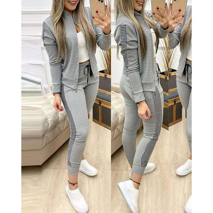 Women's Casual Zipper Tracksuit - Wnkrs