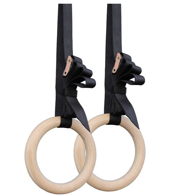 Wooden Gymnastic Rings with Adjustable Straps - Wnkrs