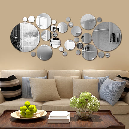 Decorative Round Mirror Wall Stickers Set - Wnkrs