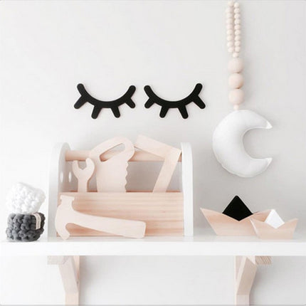 3D Wooden Sleepy Eyes Wall Stickers - wnkrs