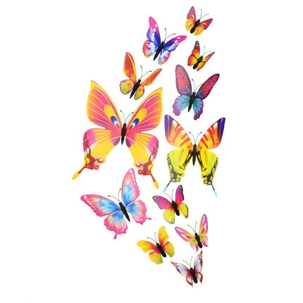 PVC 3D Butterfly Wall Decor Stickers 12 pcs Set - Wnkrs