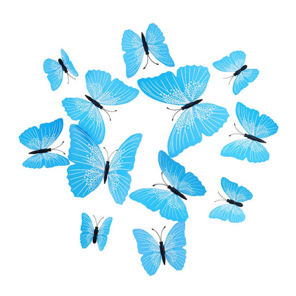 PVC 3D Butterfly Wall Decor Stickers 12 pcs Set - Wnkrs