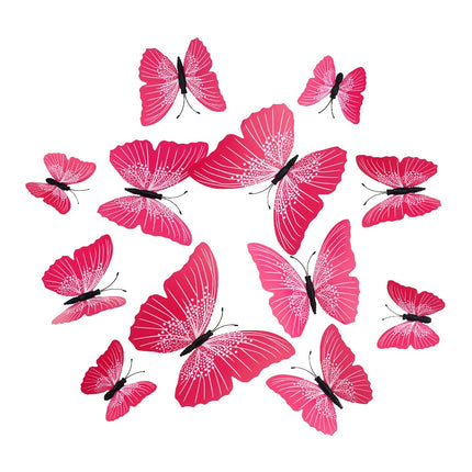 PVC 3D Butterfly Wall Decor Stickers 12 pcs Set - Wnkrs