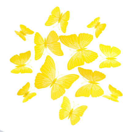 PVC 3D Butterfly Wall Decor Stickers 12 pcs Set - Wnkrs