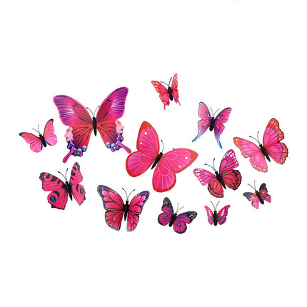 PVC 3D Butterfly Wall Decor Stickers 12 pcs Set - Wnkrs