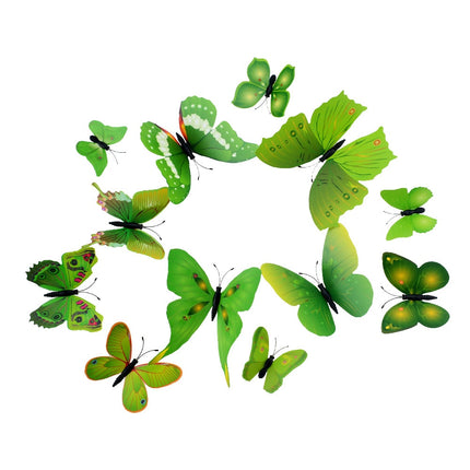 PVC 3D Butterfly Wall Decor Stickers 12 pcs Set - Wnkrs
