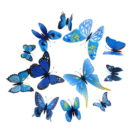 PVC 3D Butterfly Wall Decor Stickers 12 pcs Set - Wnkrs