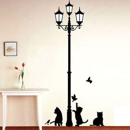 Lamp and Cats Shaped Wall Sticker - wnkrs