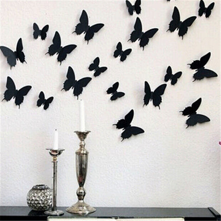 Adhesive Butterfly Wall Stickers for Home Decor, 12 Pcs/Lot - wnkrs