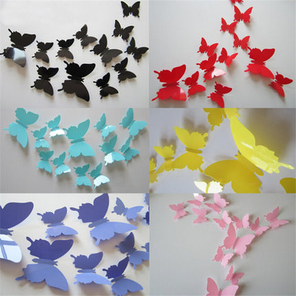 Adhesive Butterfly Wall Stickers for Home Decor, 12 Pcs/Lot - wnkrs
