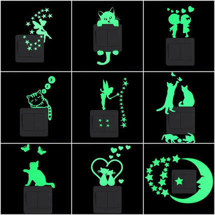 Cartoon Fluorescent Switch Sticker - Wnkrs