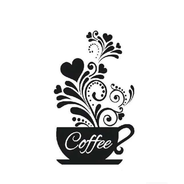 Coffee Cup Shaped Wall Sticker - wnkrs