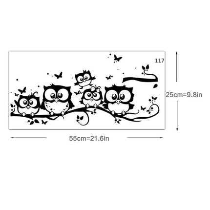 Vinyl Stickers With Cute Owls On The Tree For Wall - wnkrs