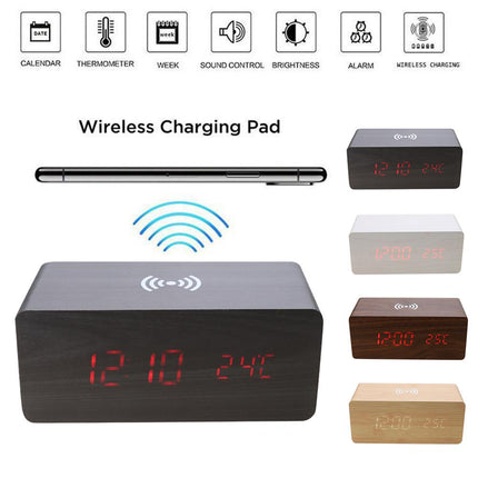 Electric Alarm Clock with Wireless Charging Pad - wnkrs