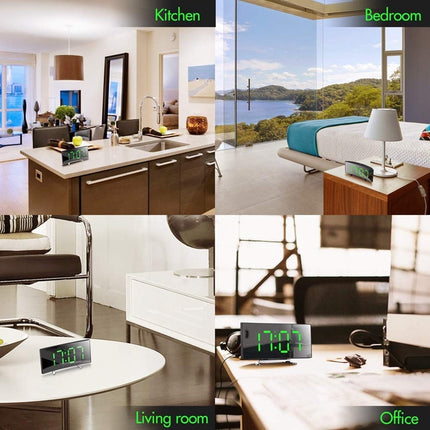 Curved Dimmable LED Screen Digital Clock - wnkrs