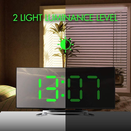 Curved Dimmable LED Screen Digital Clock - wnkrs