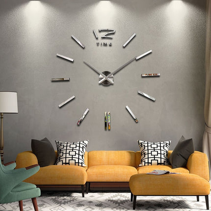 DIY Modern Style Mirror Design Self-Adhesive Wall Clock - wnkrs