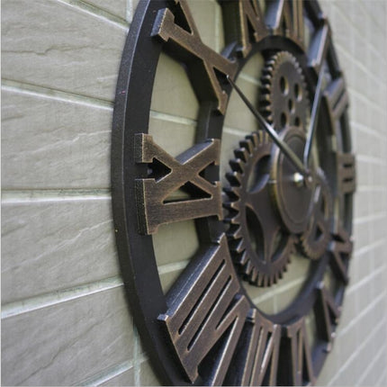 Wooden Industrial Style Wall Clock - wnkrs