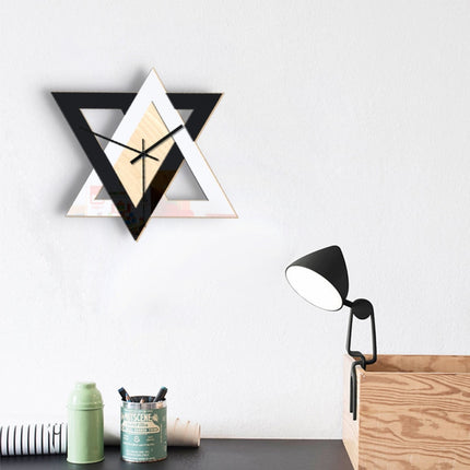 Dual Triangle Wooden Wall Clock - wnkrs